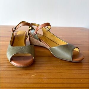 Bussola Tampere Olive Green Wedges, Militarie